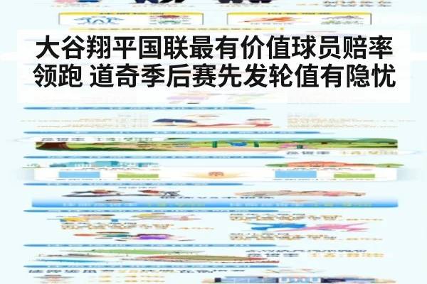 大谷翔平国联最有价值球员赔率领跑 道奇季后赛先发轮值有隐忧